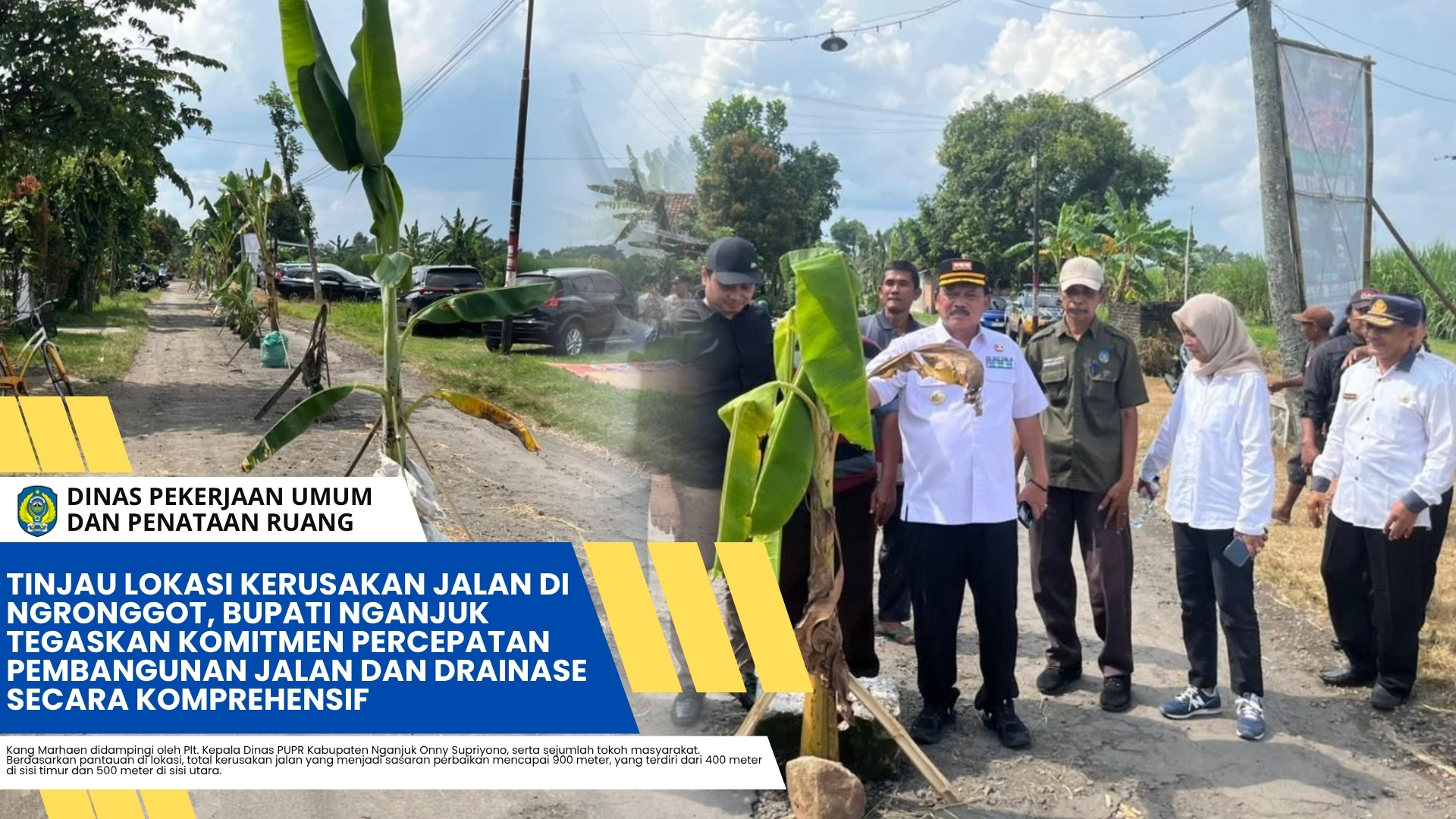 Tinjau Lokasi Kerusakan Jalan di Ngronggot, Bupati Nganjuk Tegaskan Komitmen Percepatan Pembangunan Jalan dan Drainase Secara Komprehensif